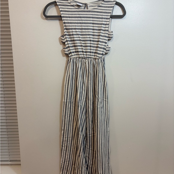 Zara Other - Zara Girls Cream and Gray Striped Sleeveless Jumpsuit